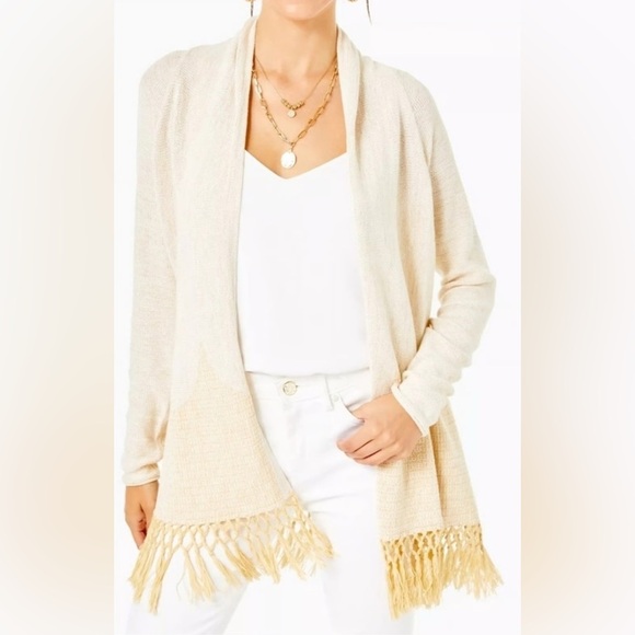 Lilly Pulitzer Tatum Long Fringe Hem Cardigan. Size medium. EEUC worn once - Picture 12 of 14